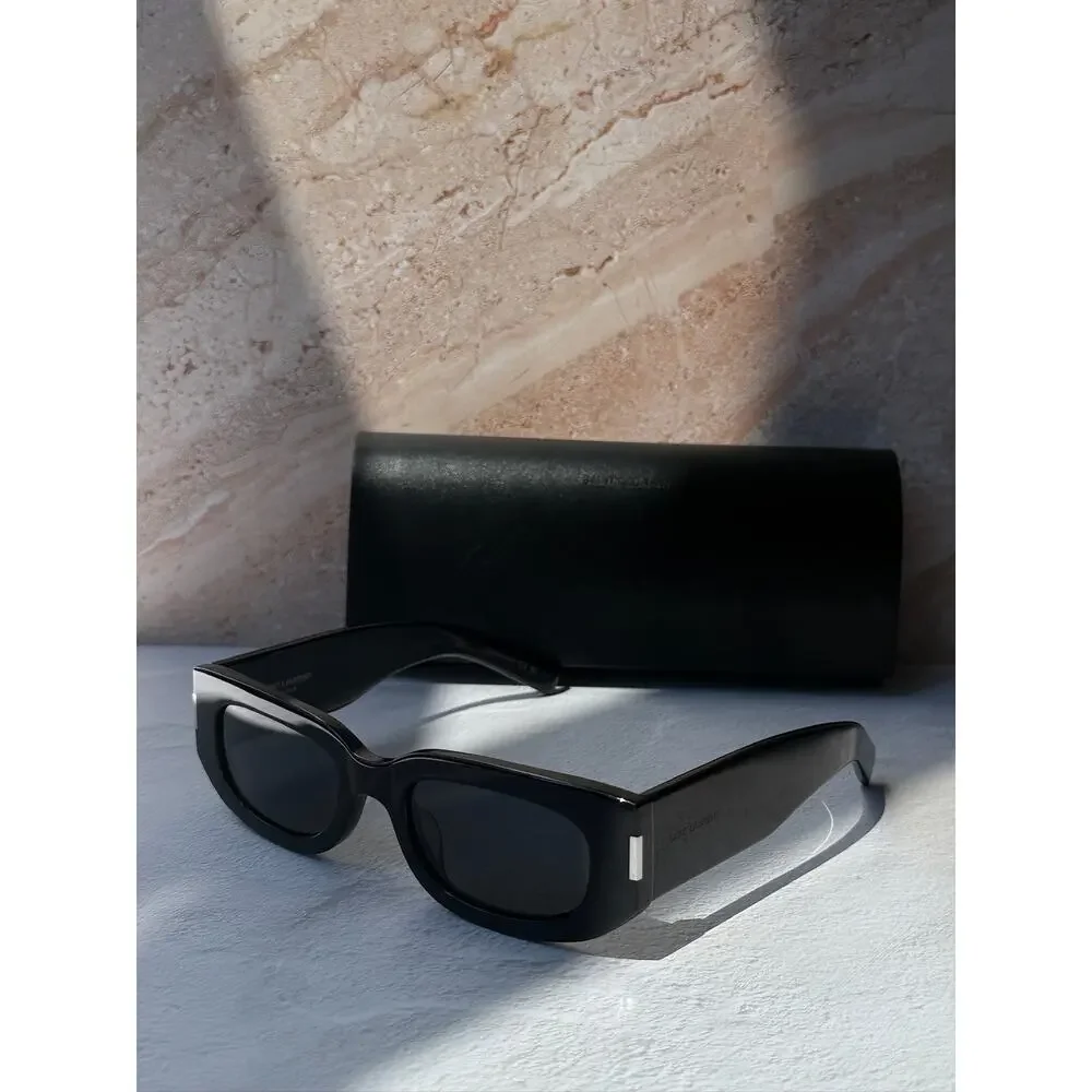 NEW Saint Laurent SL697 Unisex Sunglasses in Black - Picture 2 of 10